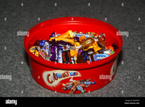 forms of chocolates in celebration bins